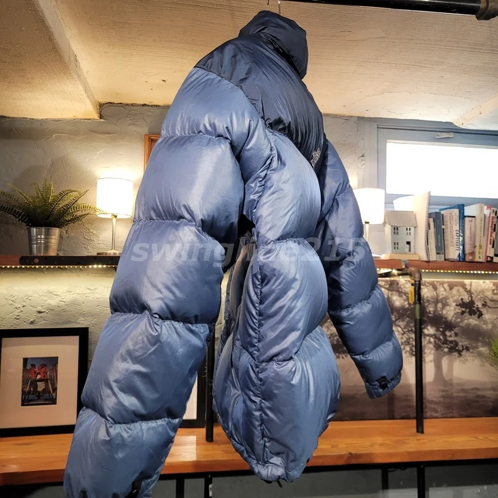Vintage 00s North Face Nuptse 700 Goose Down Puffer Jacket Men Blue Men L - Picture 9 of 11